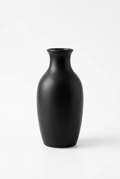 Minimalist Matte Black Ceramic Vase
