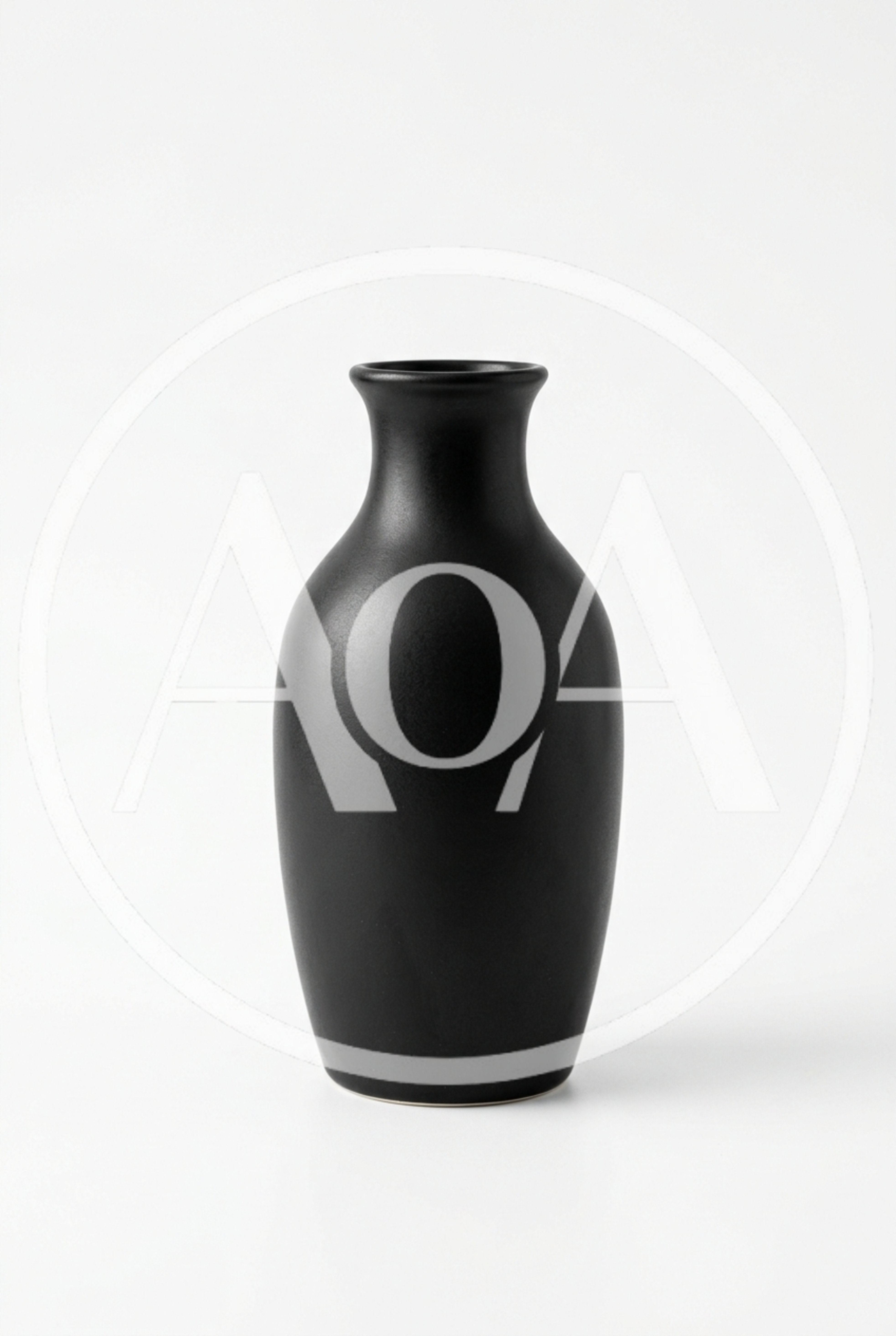 Minimalist Matte Black Ceramic Vase