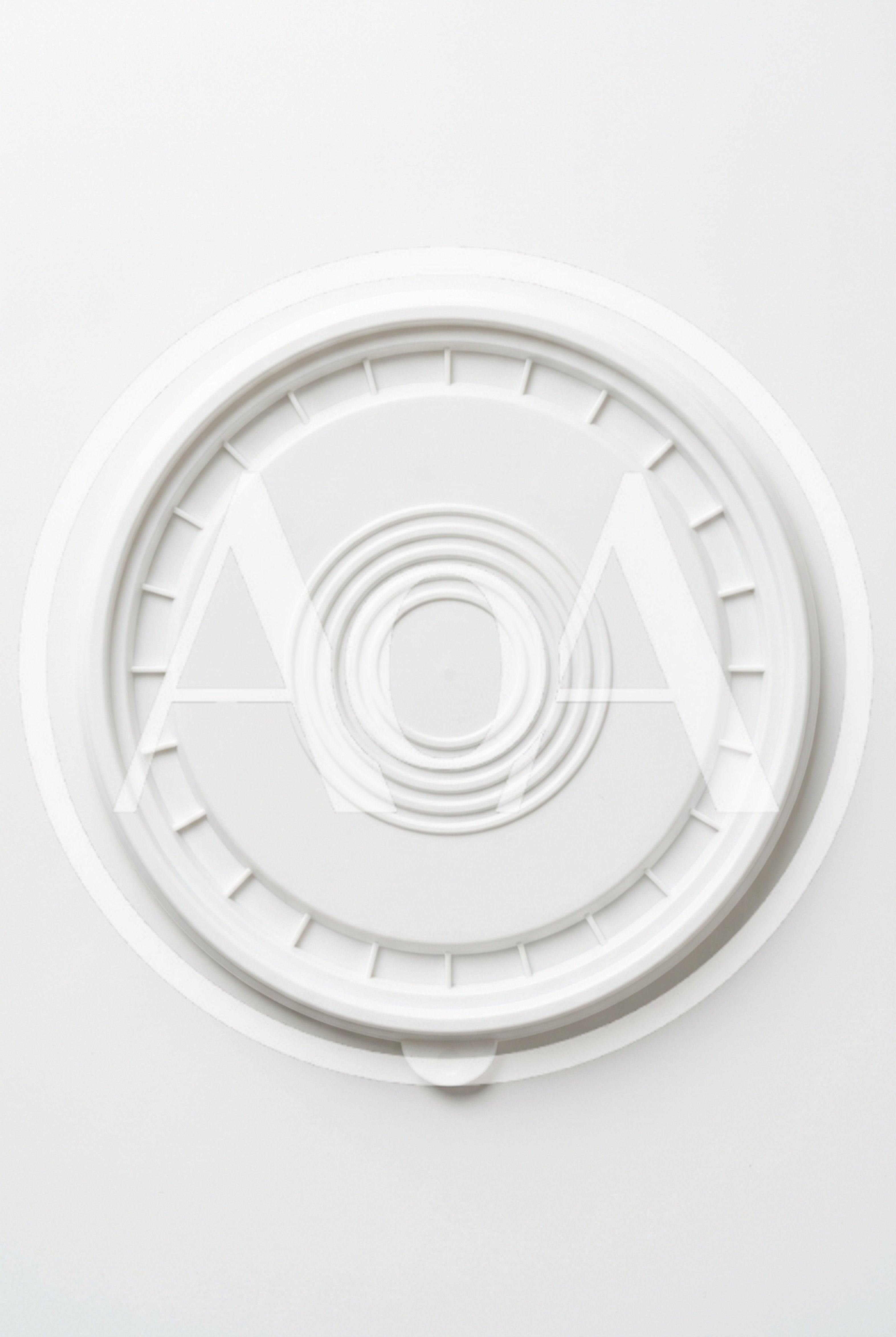 White Plastic Container Lid On White Background