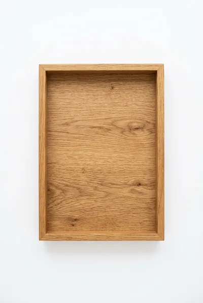 Empty Rectangular Wooden Serving Tray On White Background