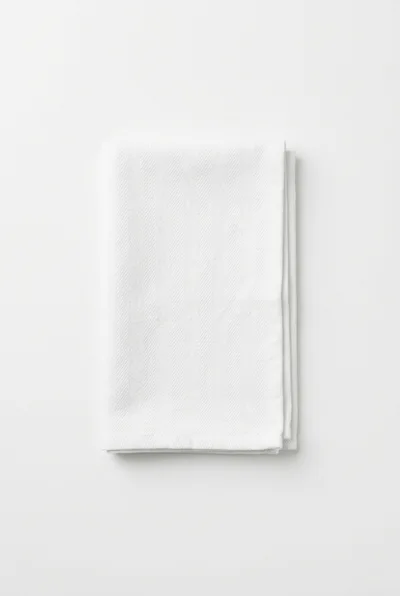Folded White Cotton Kitchen Towel