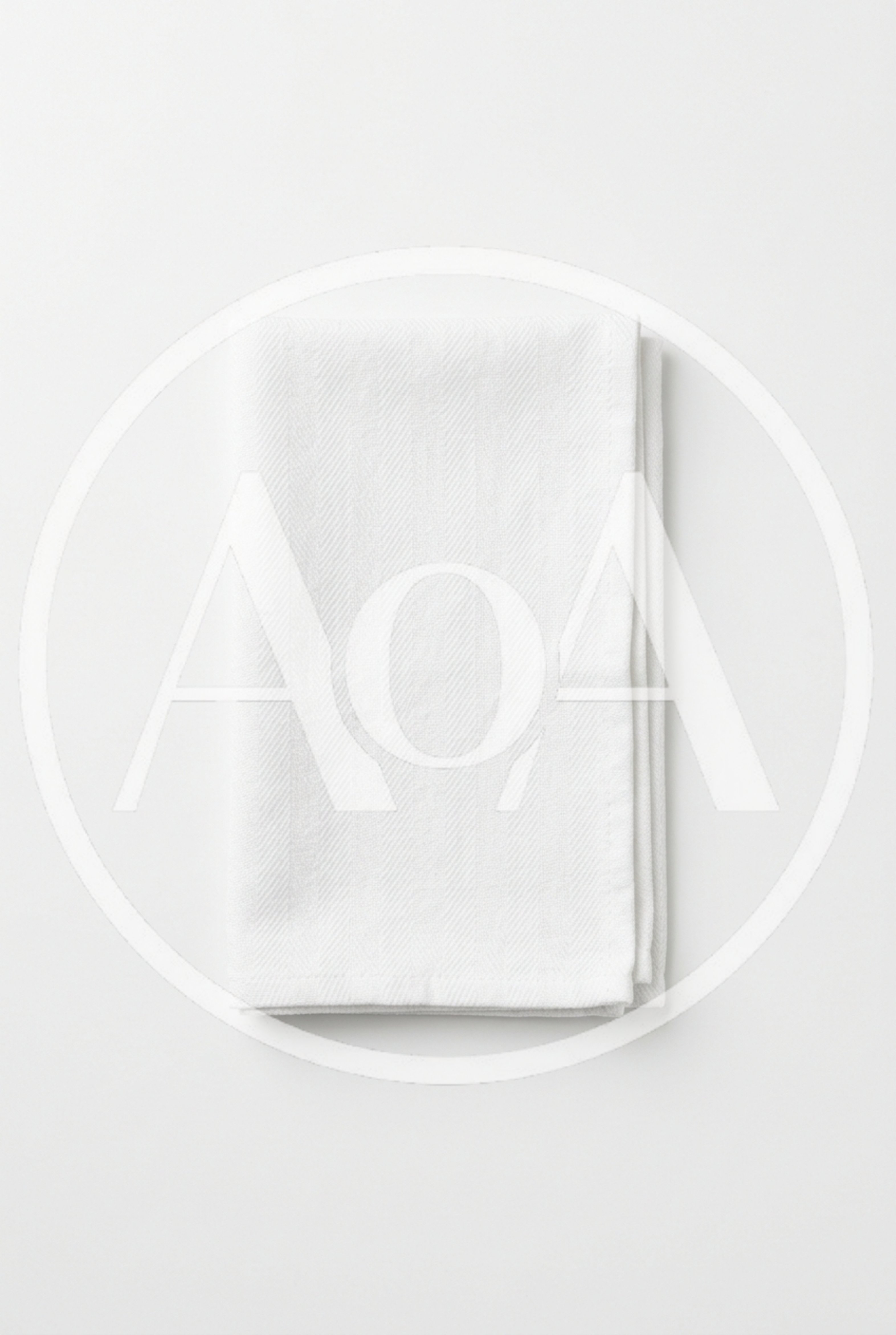 Folded White Cotton Kitchen Towel