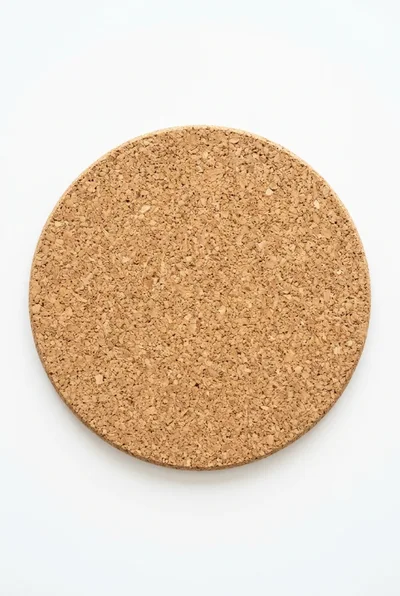 Round Cork Coaster Isolated On White Background