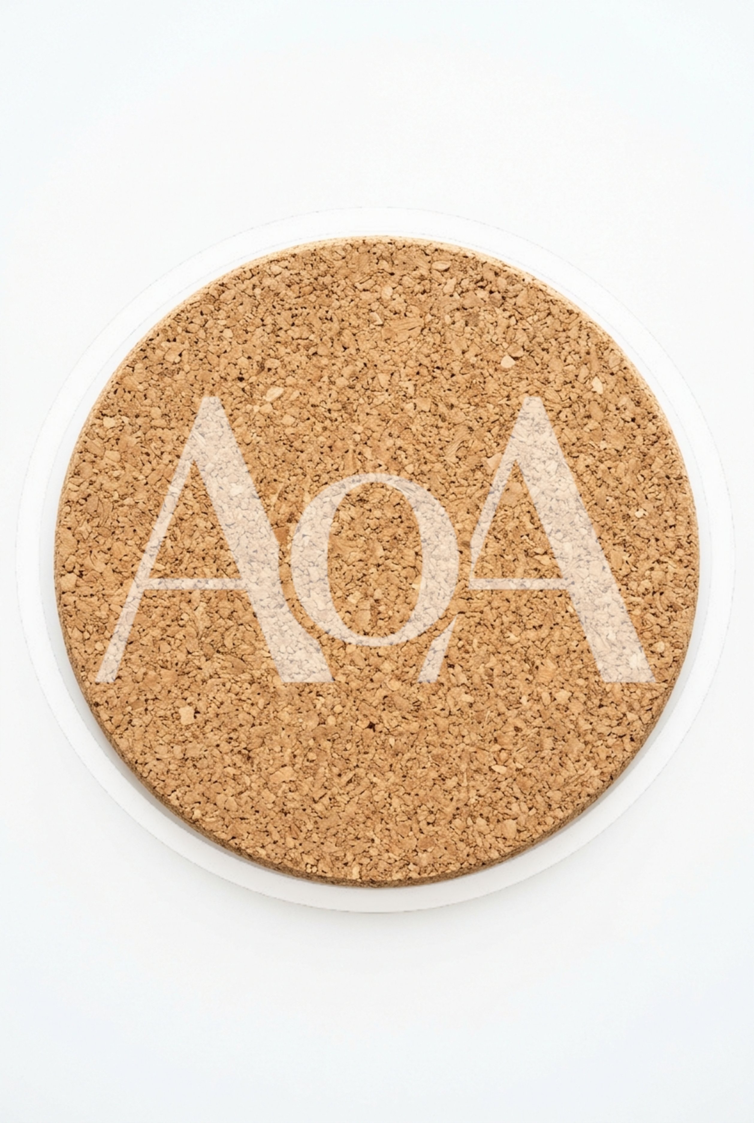 Round Cork Coaster Isolated On White Background