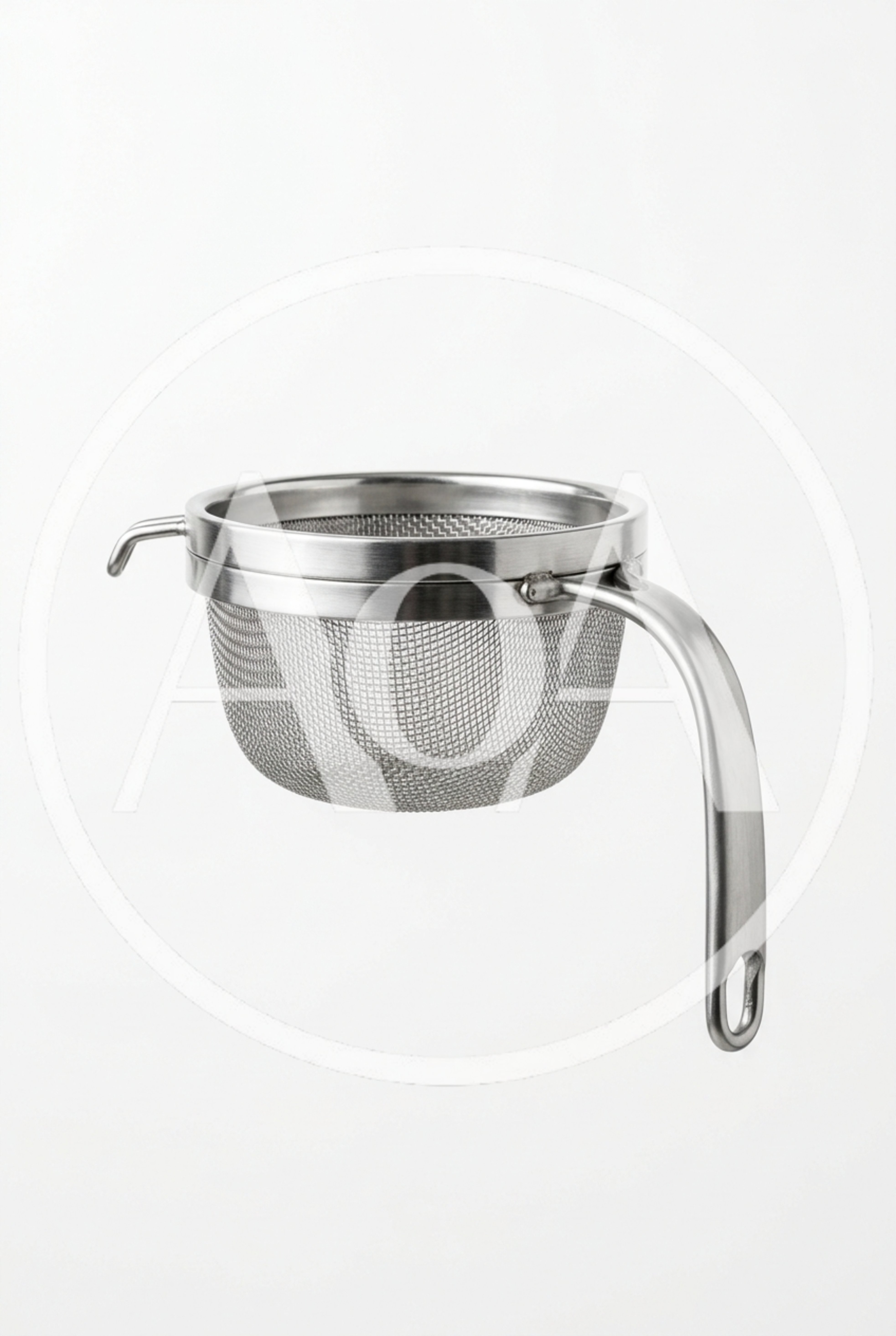 Stainless Steel Kitchen Sieve Isolated On White Background