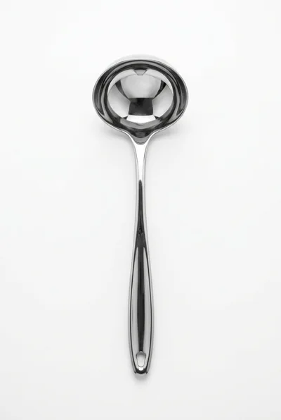 Stainless Steel Soup Ladle On White Background