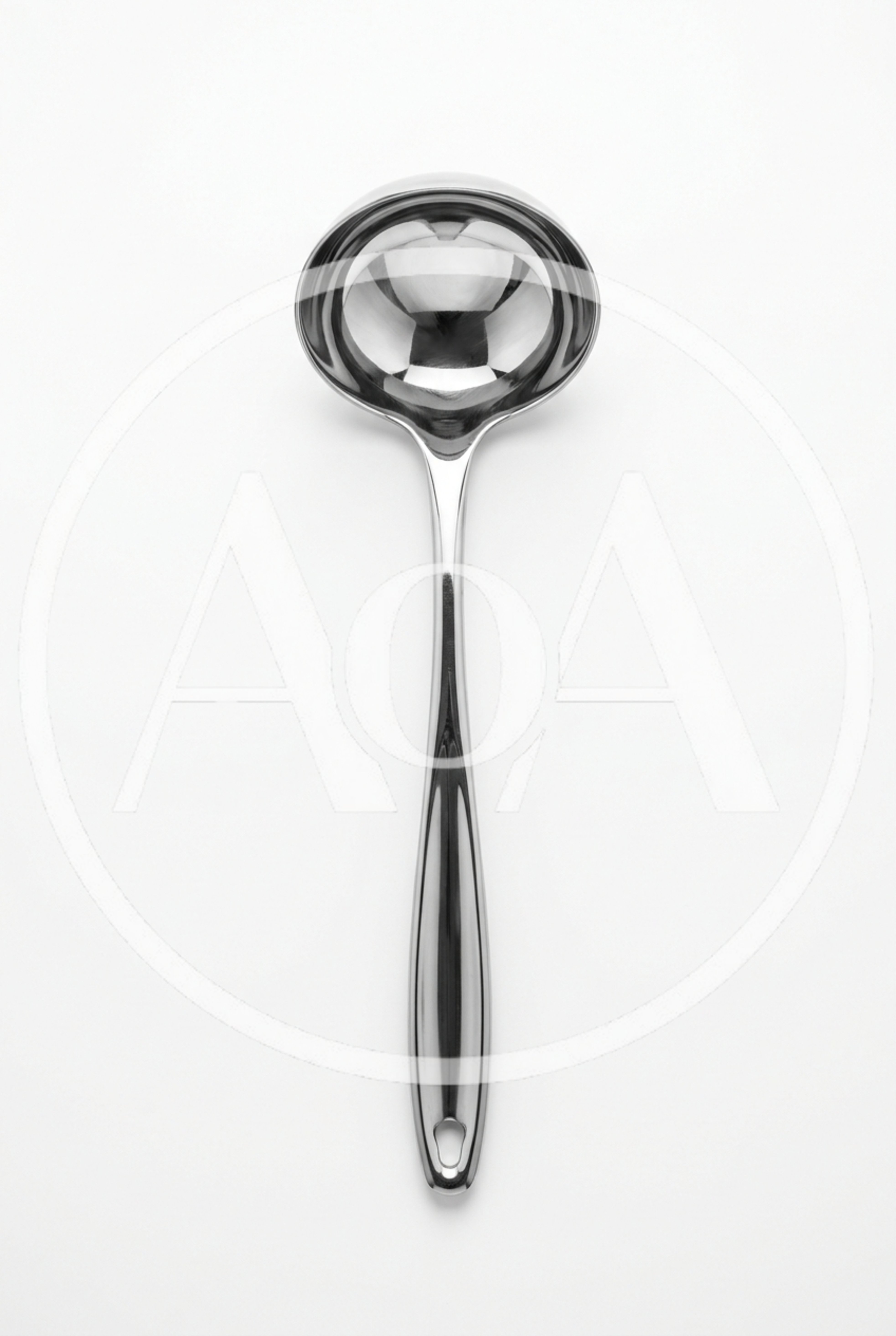 Stainless Steel Soup Ladle On White Background