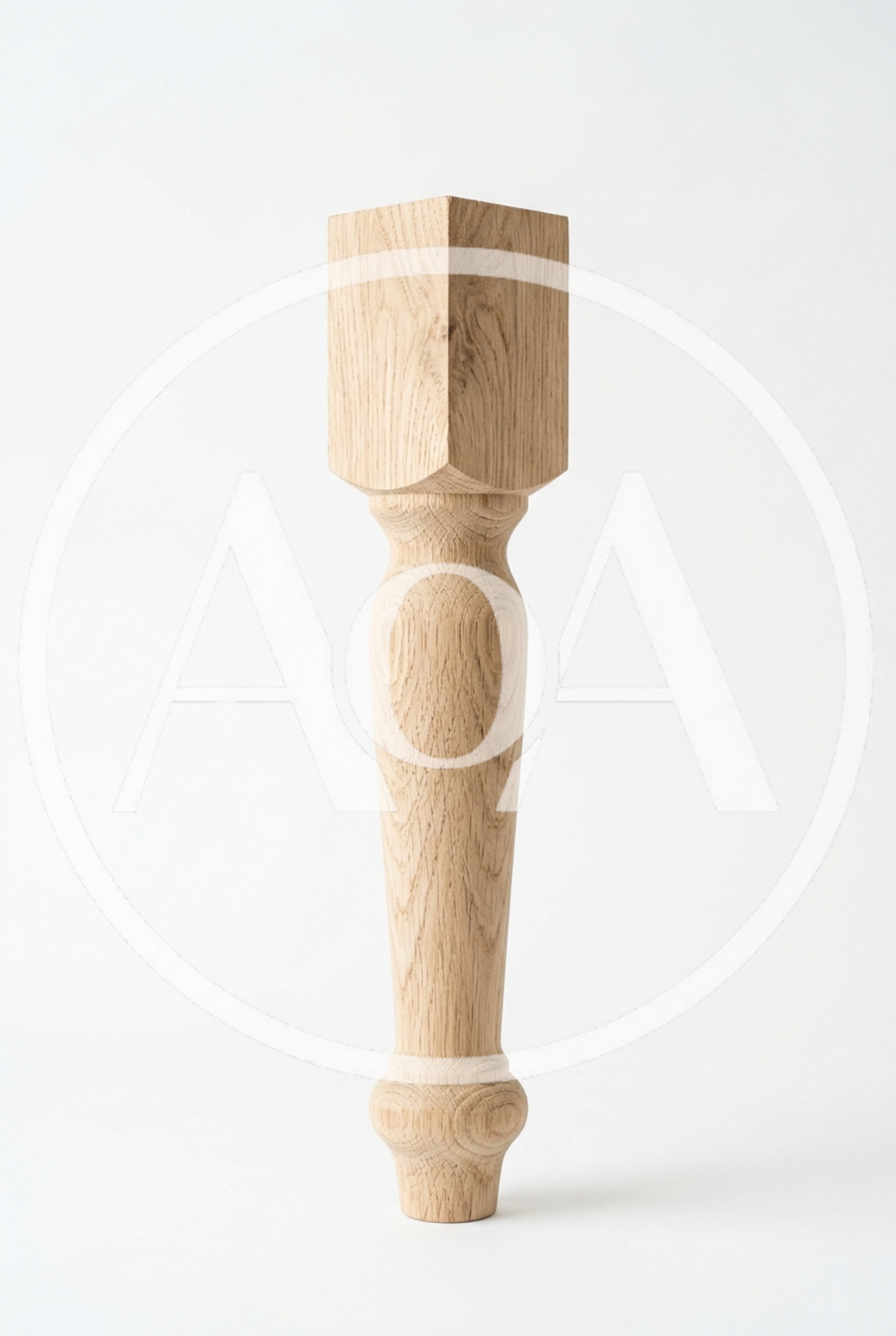 Unfinished Wooden Furniture Leg On White Background