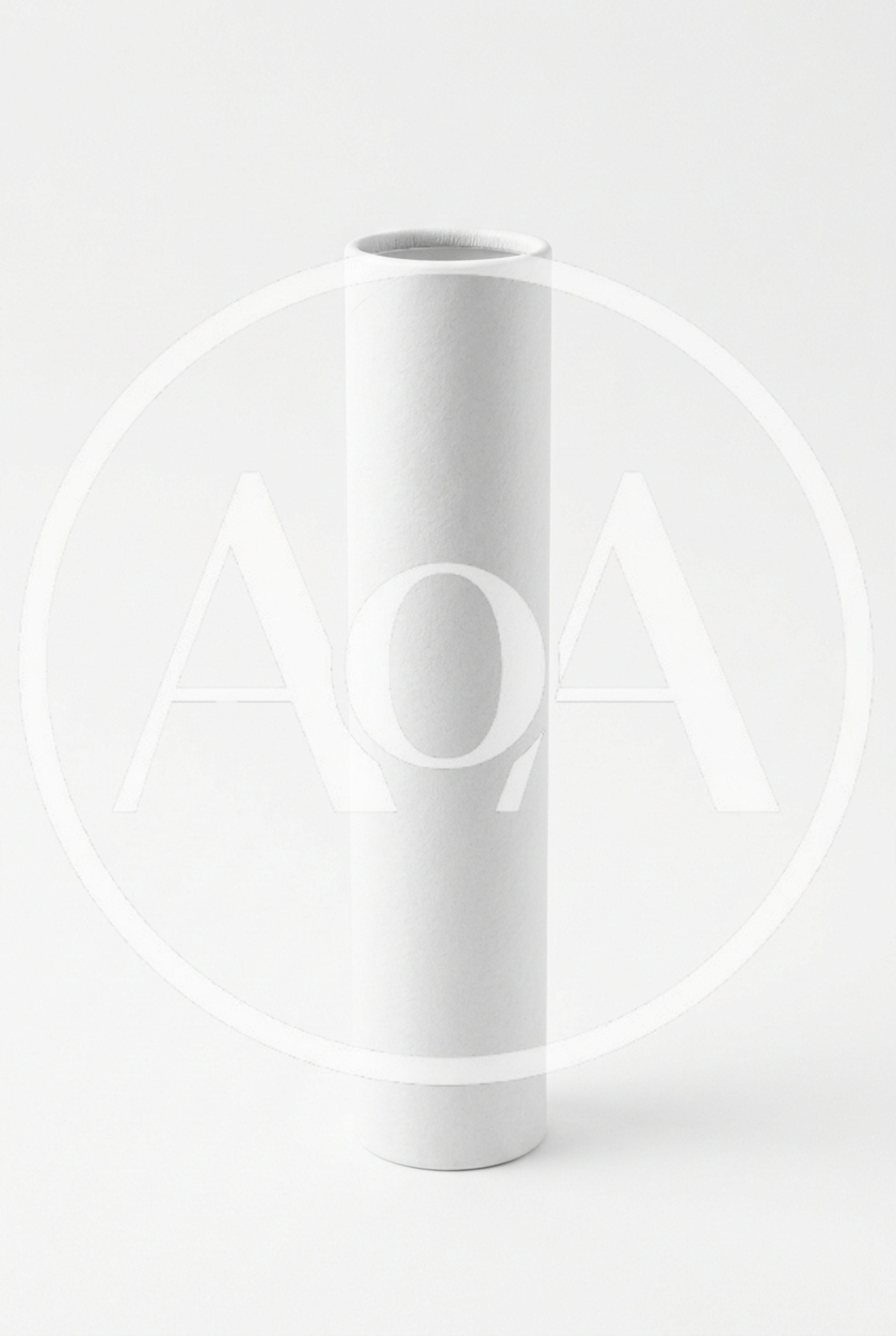 White Cardboard Mailing Tube Standing Upright