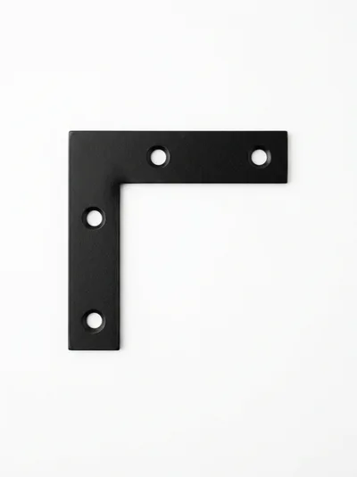 Black Metal L-Shaped Corner Brace Bracket