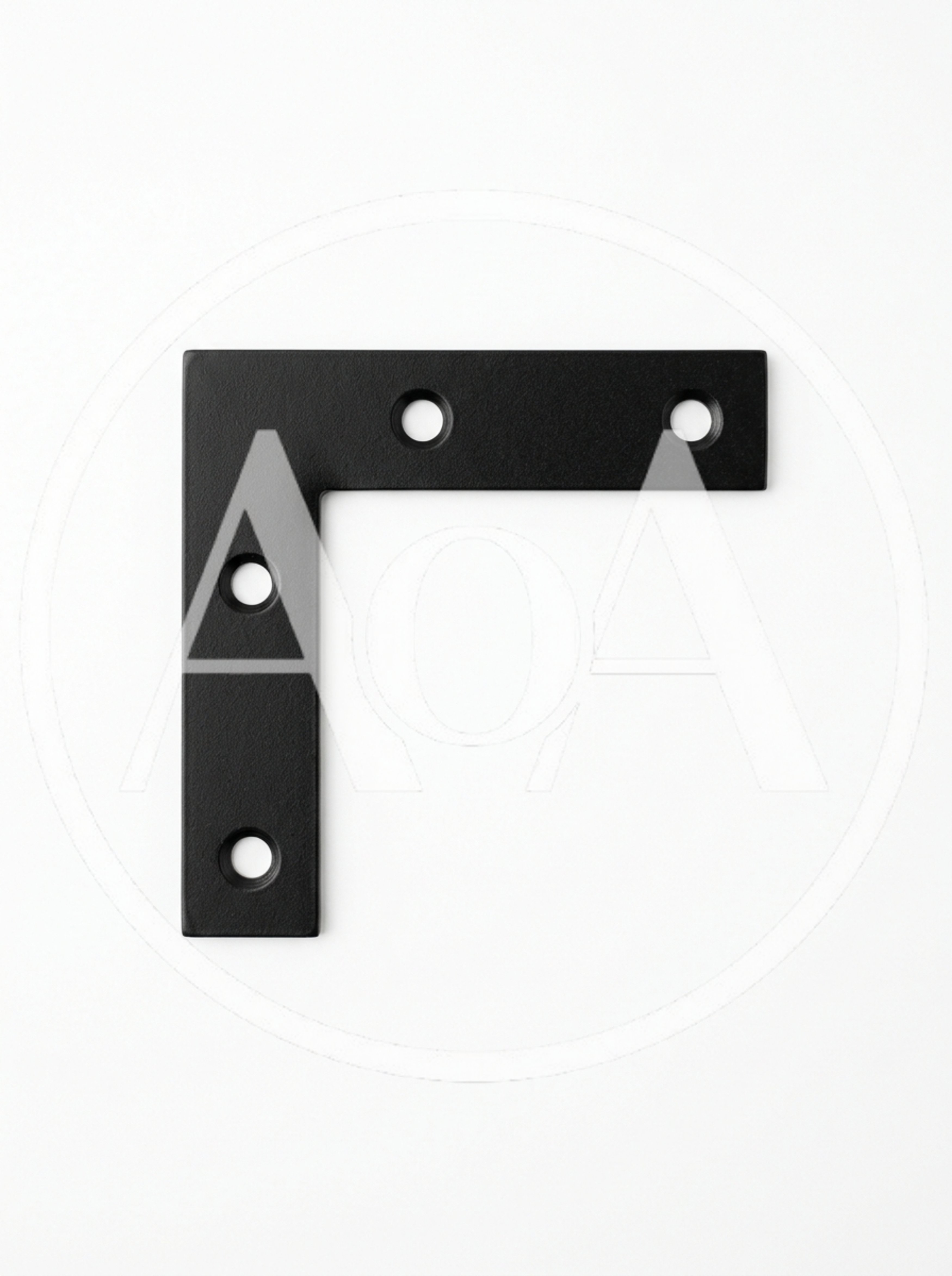 Black Metal L-Shaped Corner Brace Bracket