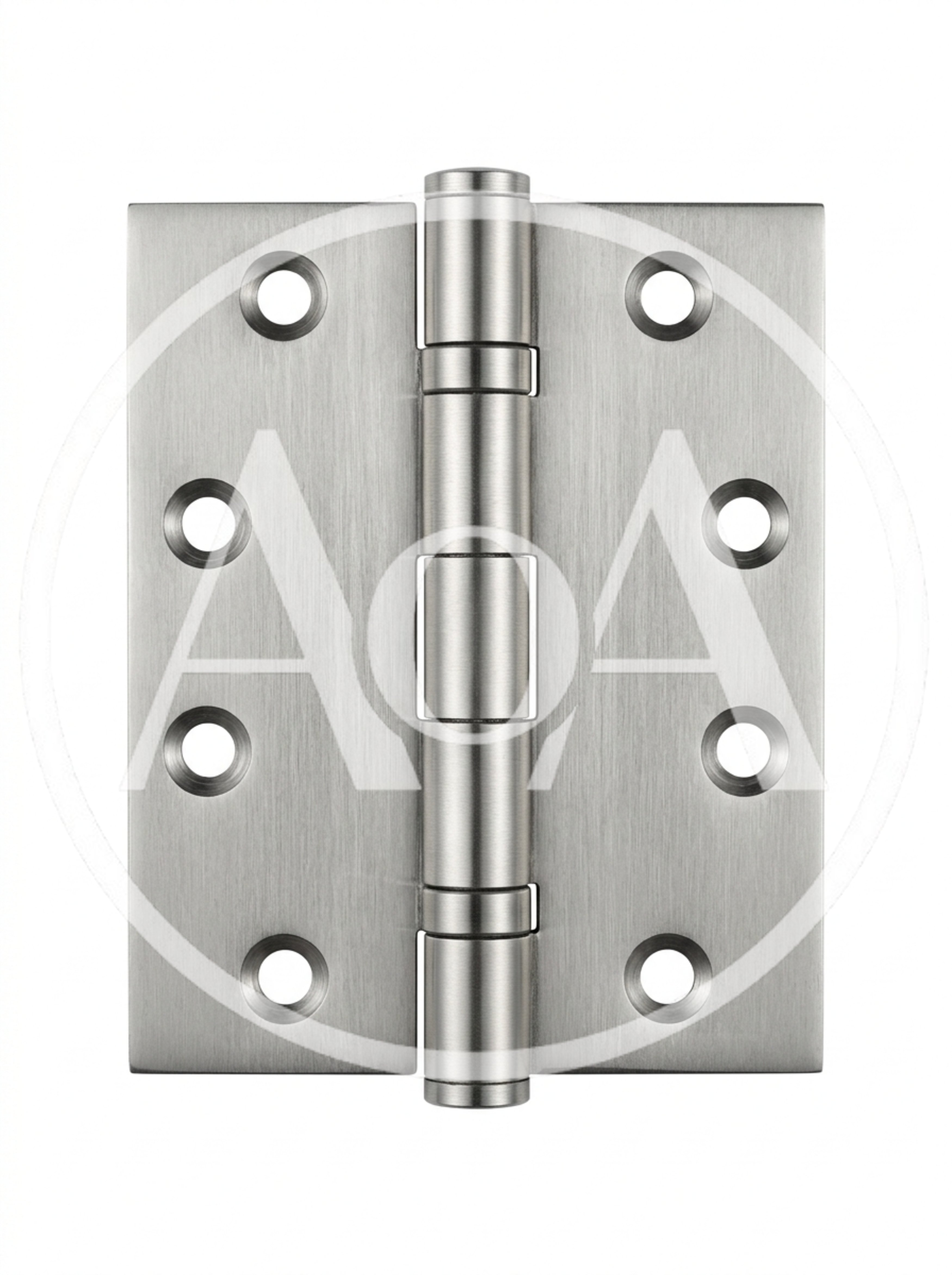 Brushed Nickel Door Hinge Isolated On White Background