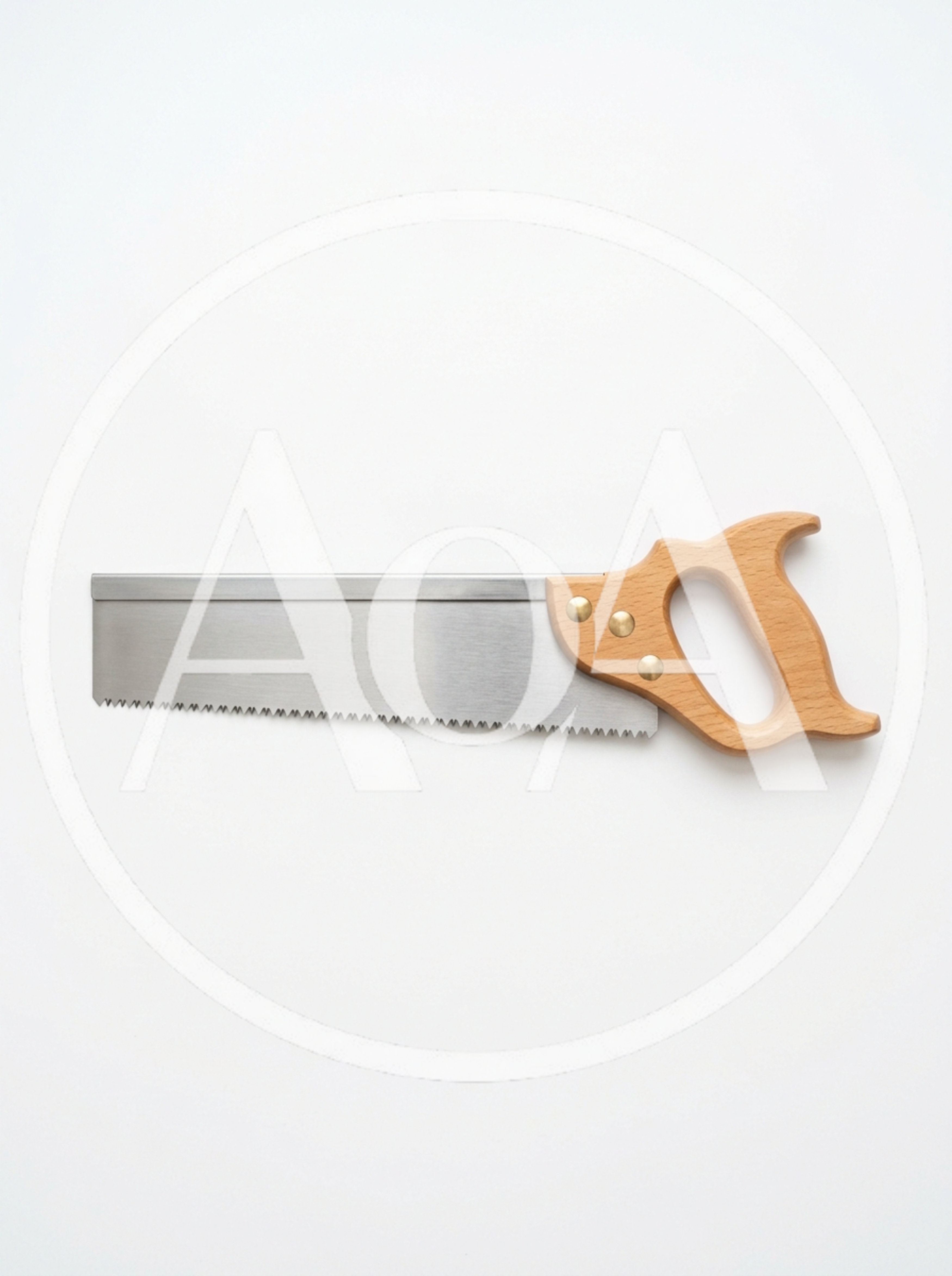 Tenon Saw With Wooden Handle On White Background