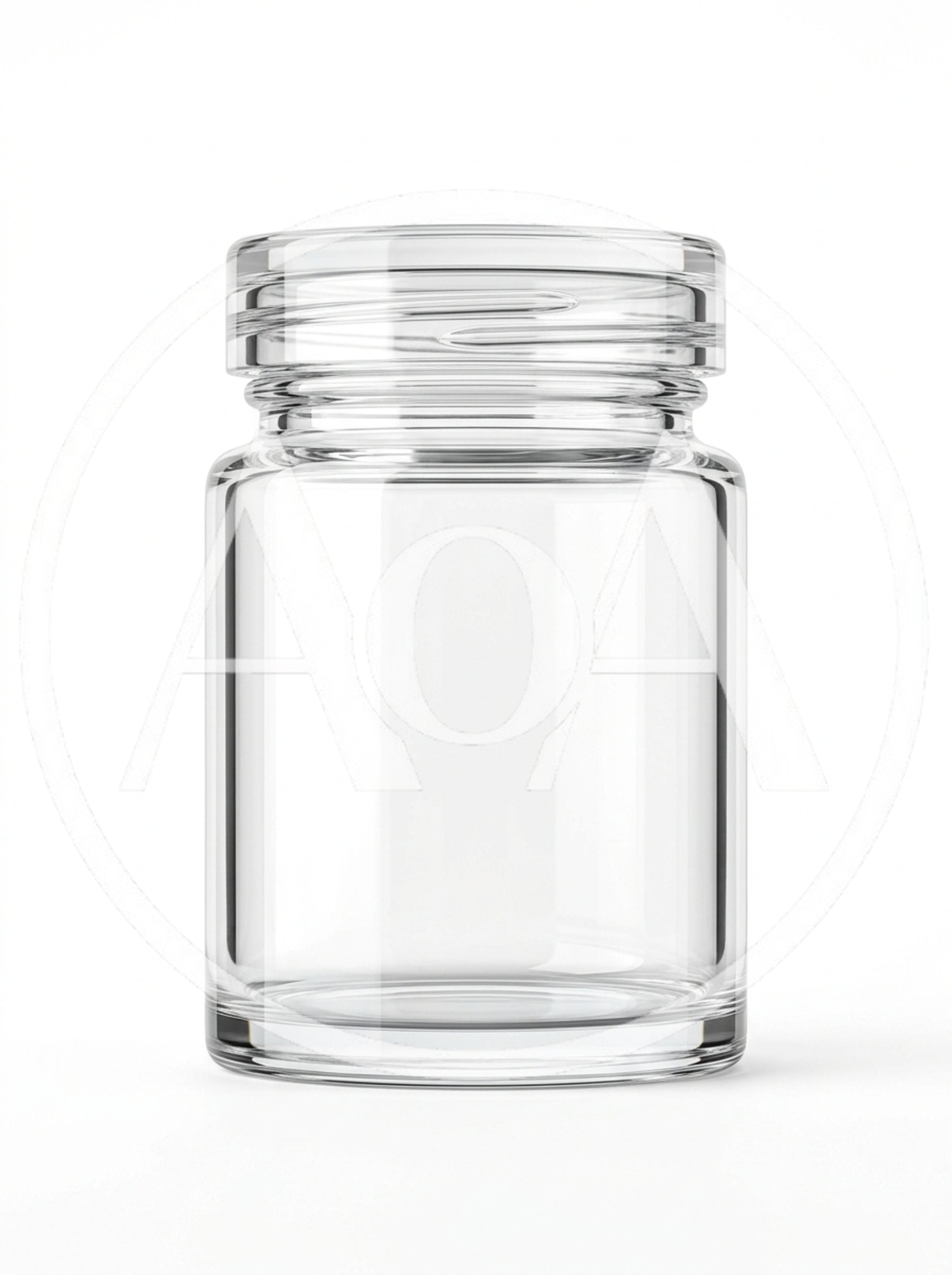Empty Transparent Glass Jar On White Background