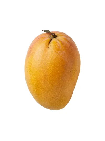 Single Ripe Mango Fruit Isolated On White Background