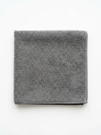 Folded Grey Microfiber Cleaning Cloth