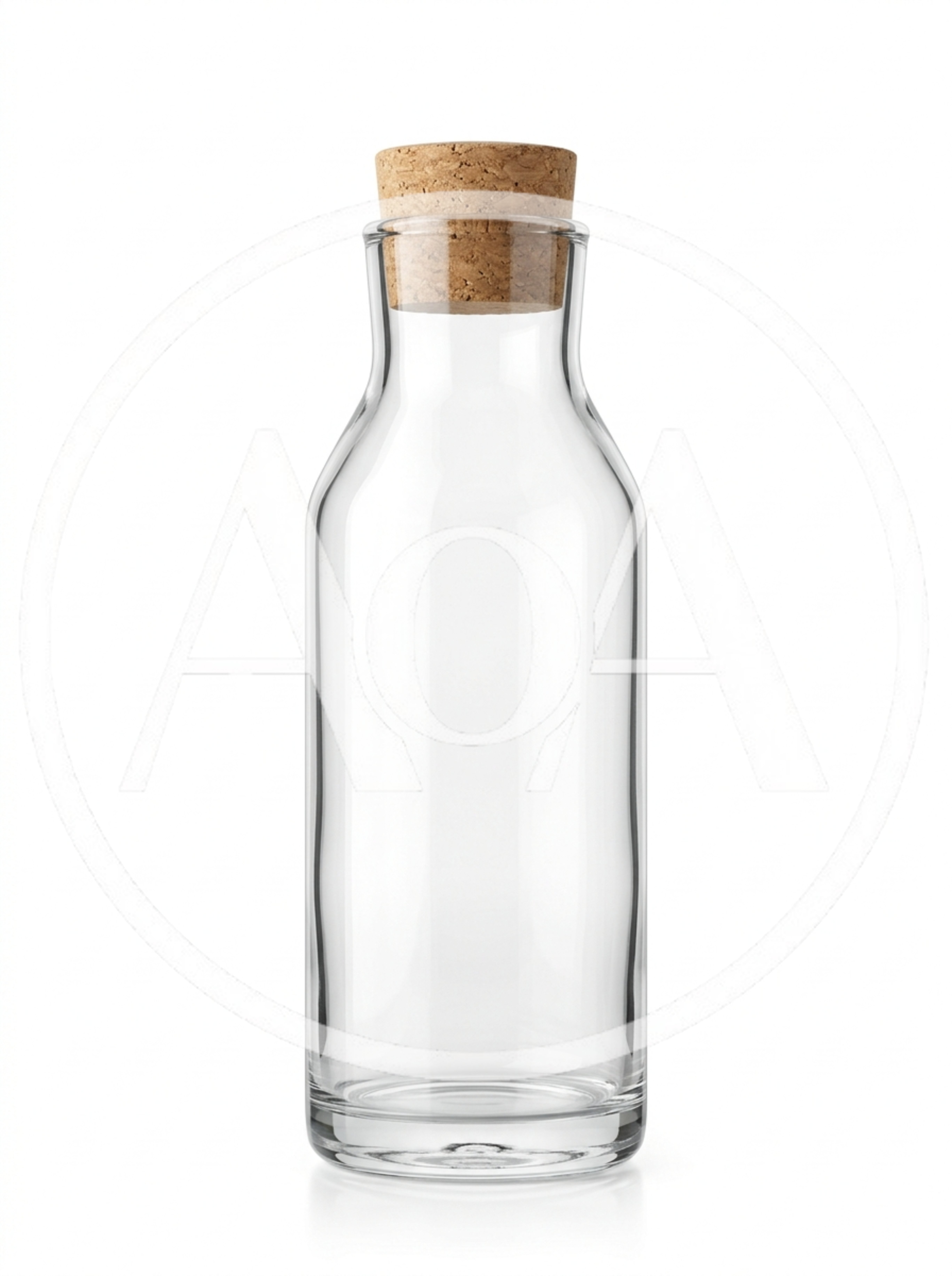 Empty Glass Bottle With Cork Stopper