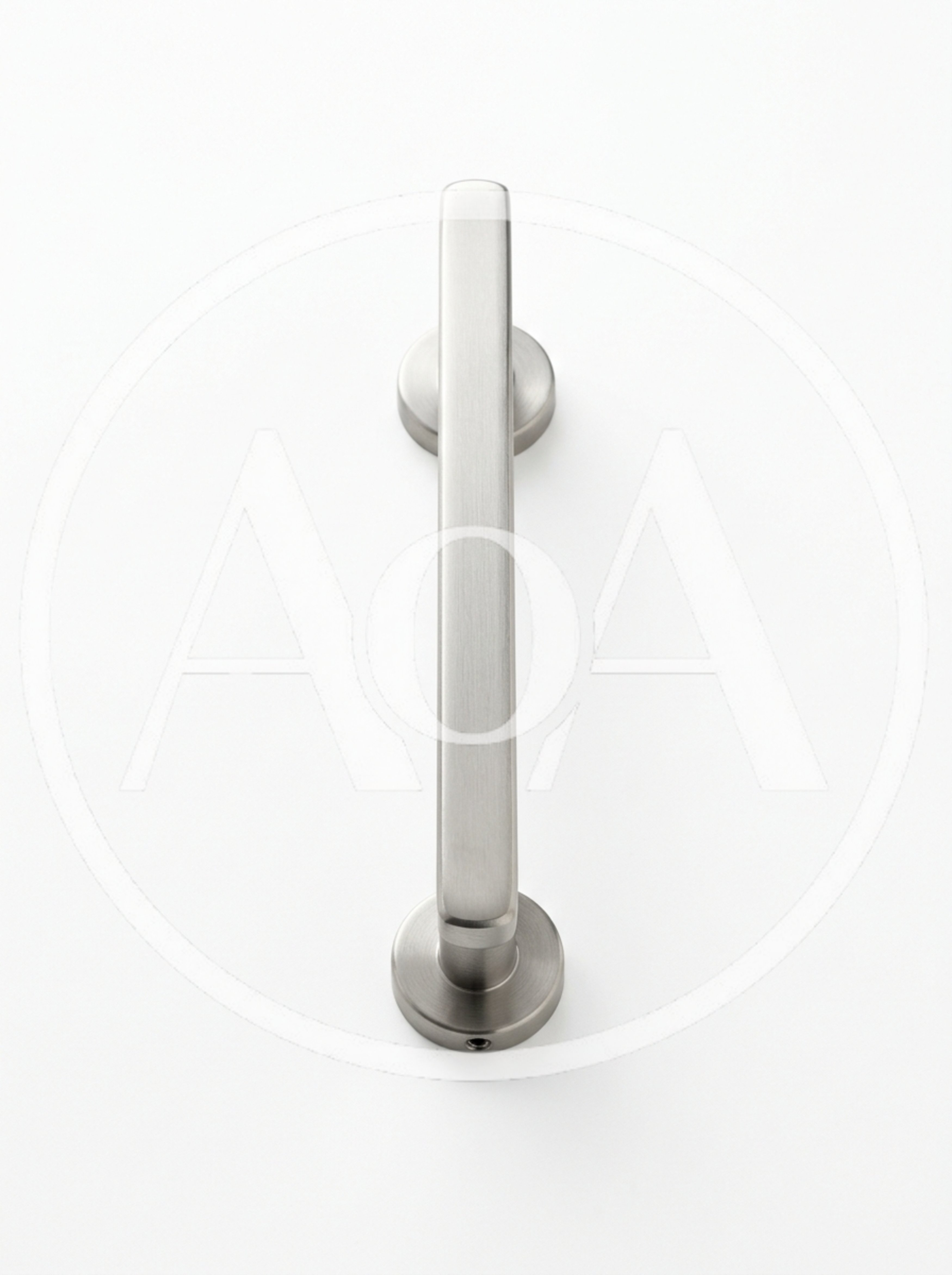 Brushed Metal Door Handle On White Background