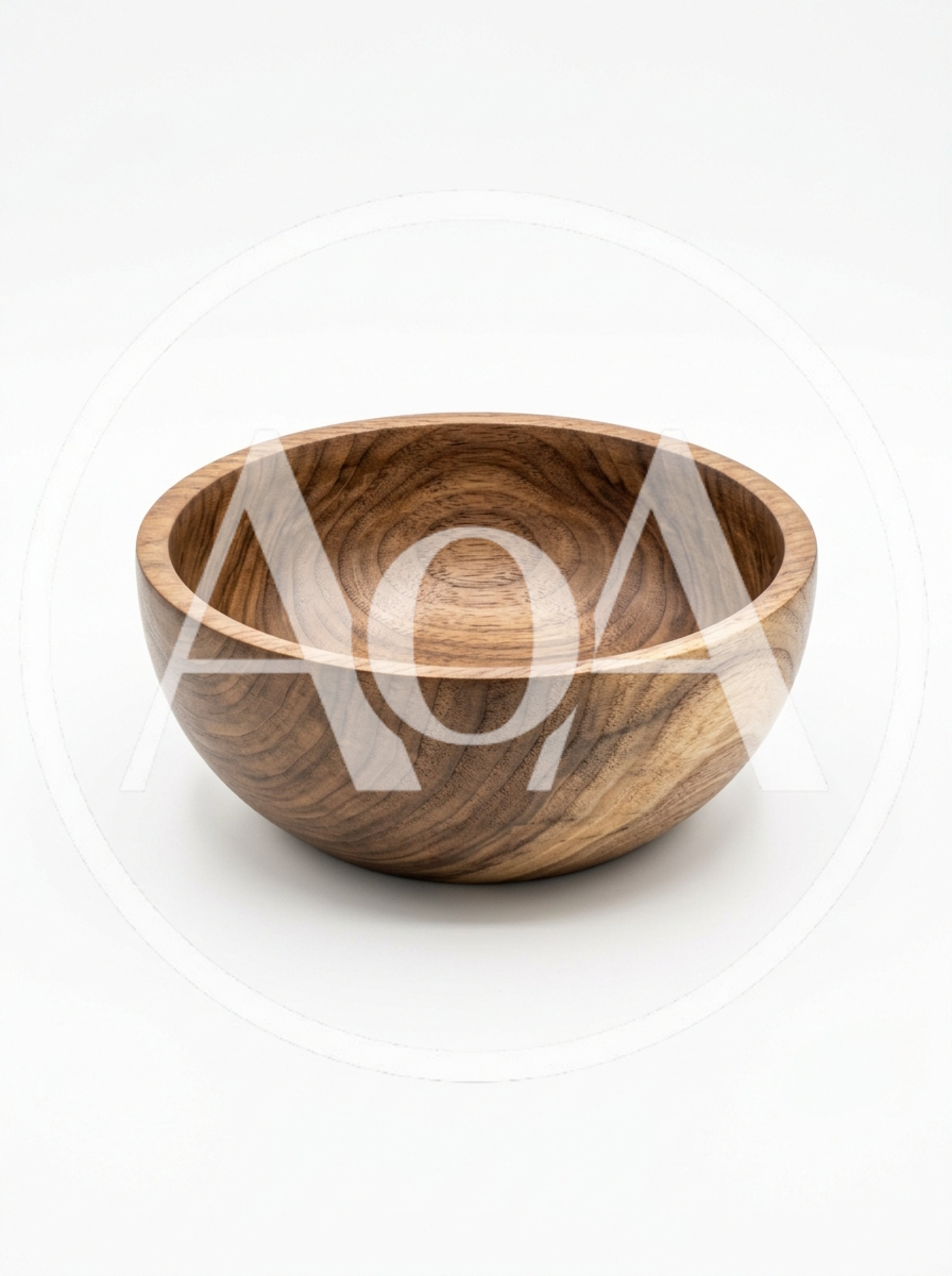 Handcrafted Wooden Bowl On White Background