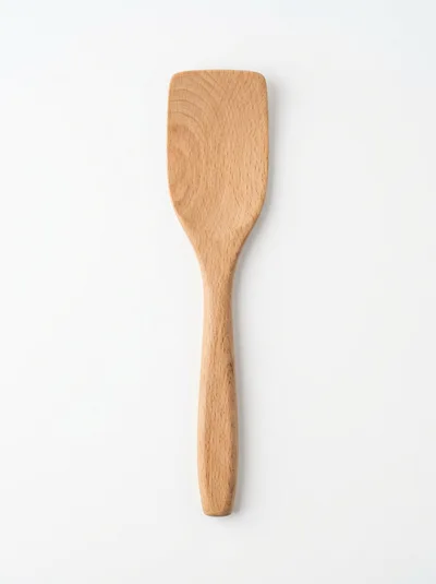 Wooden Spatula Isolated On White Background