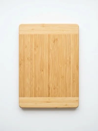 Rectangular Bamboo Cutting Board On White Background