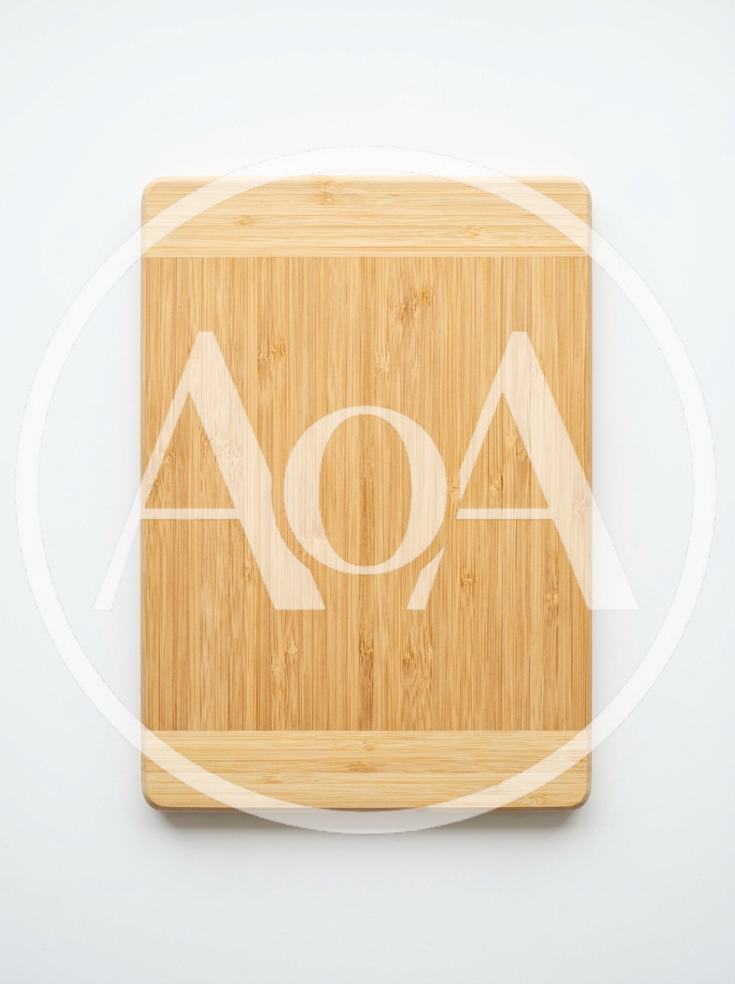 Rectangular Bamboo Cutting Board On White Background