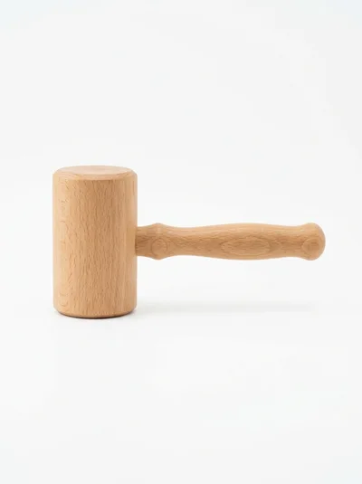 Wooden Mallet Isolated On White Background