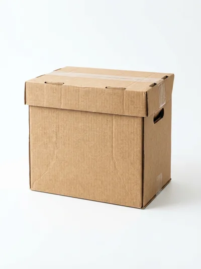 Cardboard Storage Box On White Background