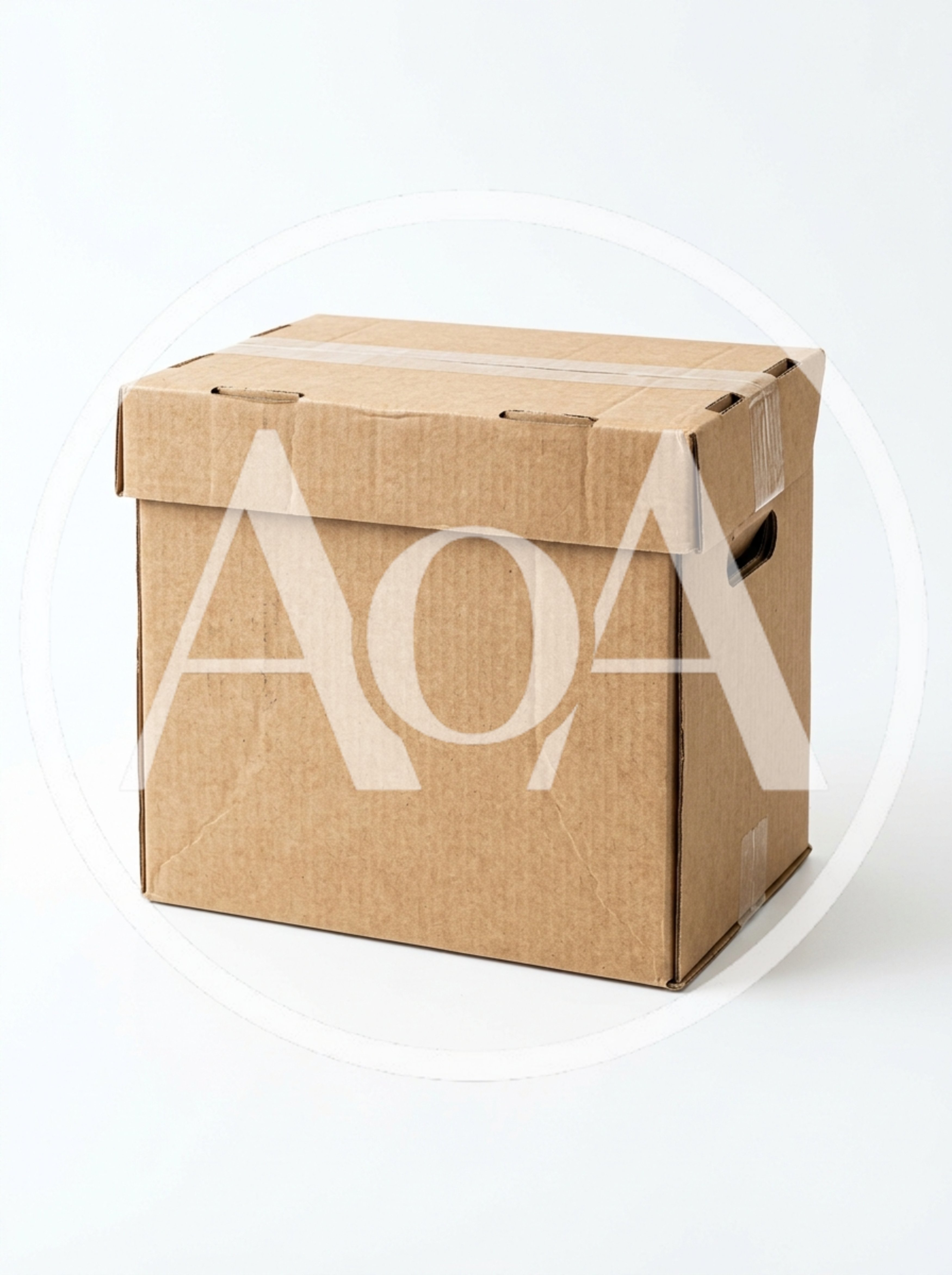 Cardboard Storage Box On White Background
