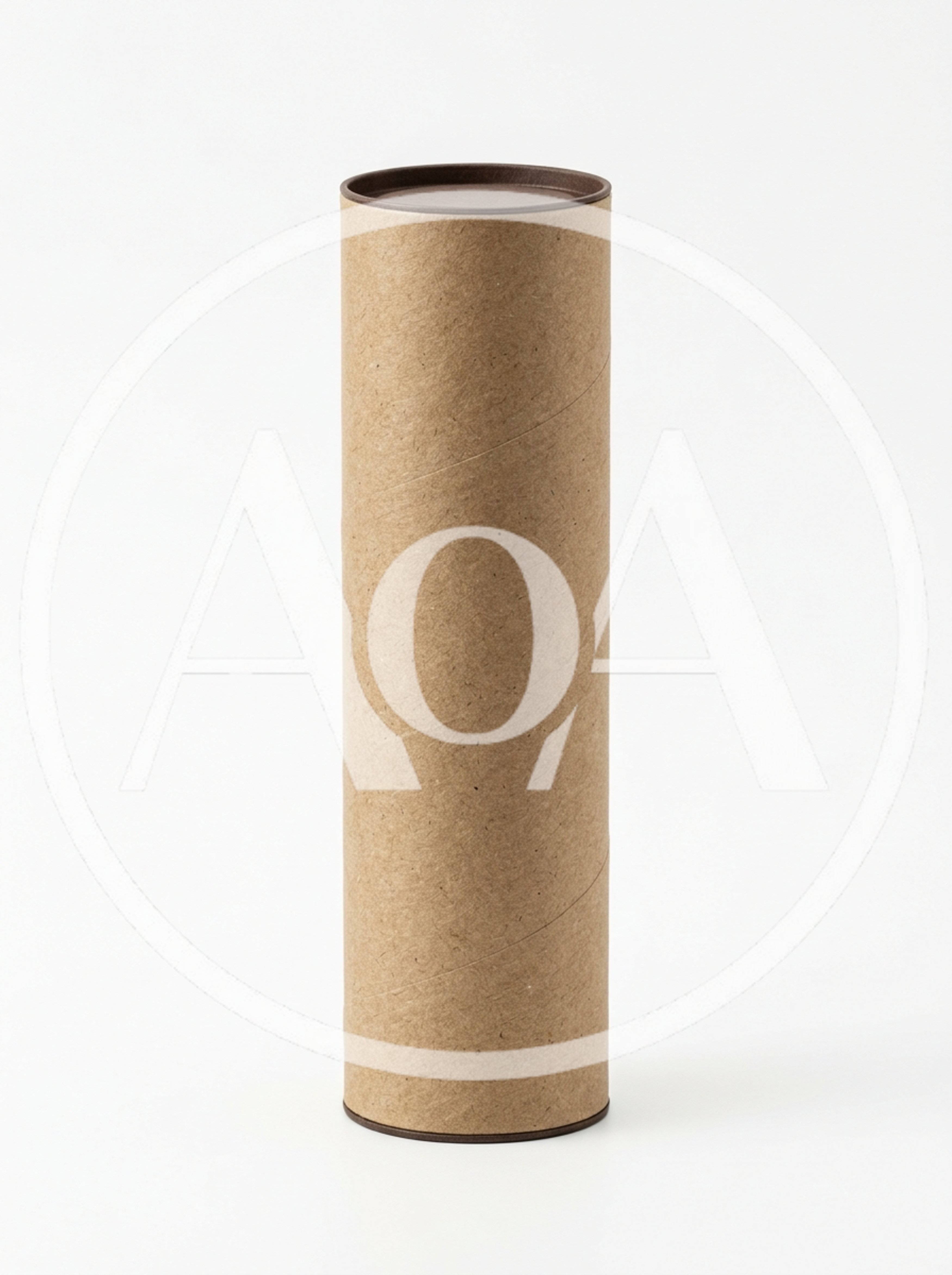 Brown Cardboard Mailing Tube On White Background