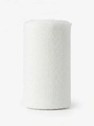 White Gauze Bandage Roll Isolated On White Background