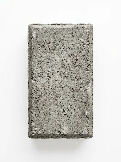 Single Rectangular Concrete Paver Block On White Background