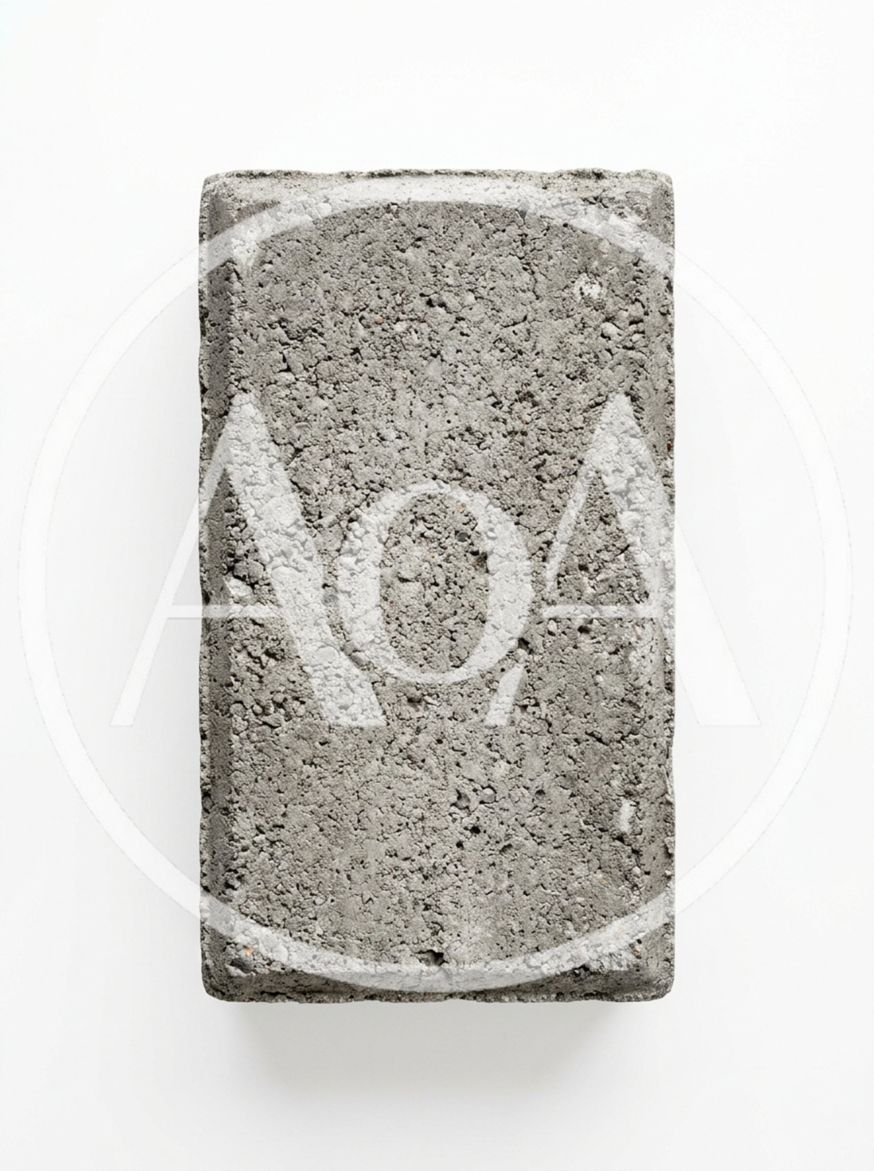 Single Rectangular Concrete Paver Block On White Background