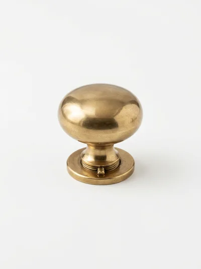 Antique Brass Door Knob On White Background