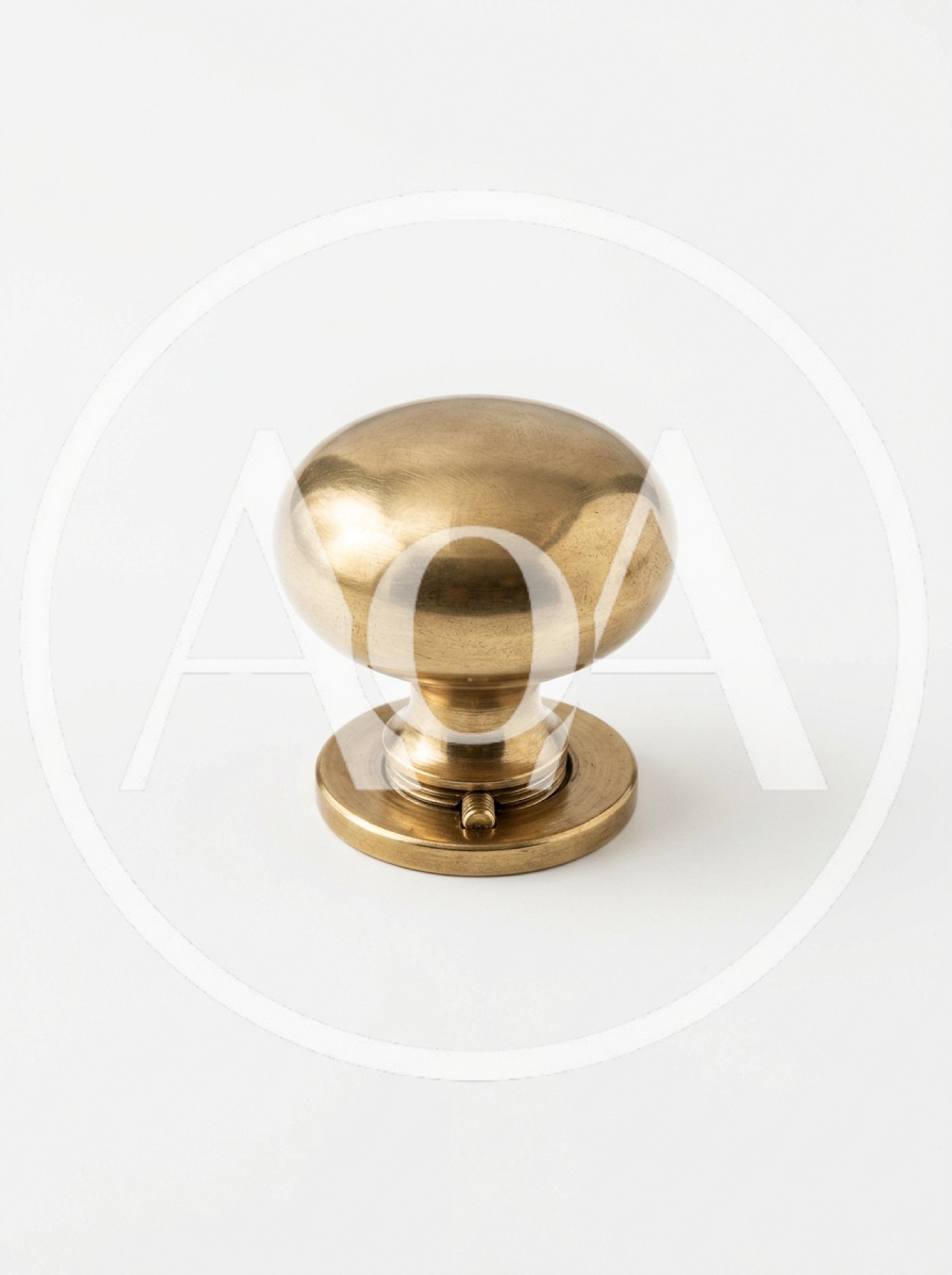 Antique Brass Door Knob On White Background