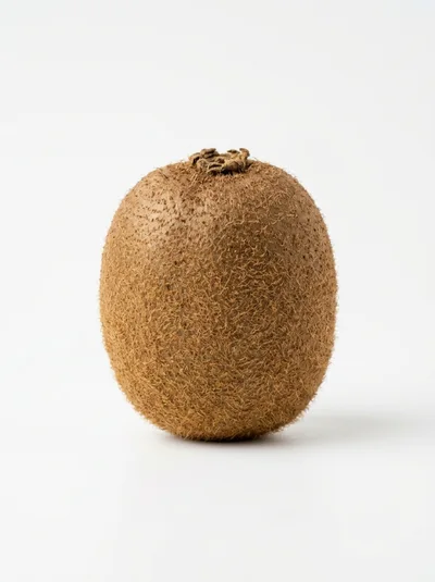 Single Whole Kiwi Fruit Isolated On White Background