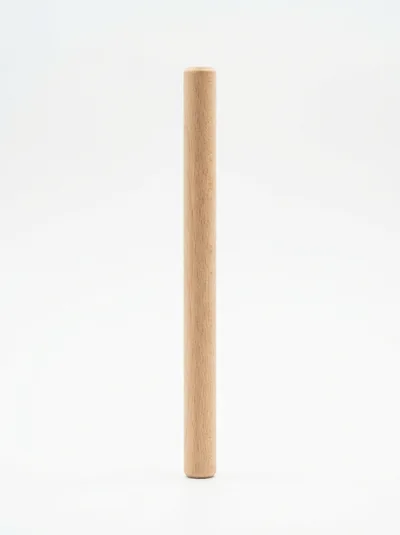 Single Wooden Dowel Rod Isolated On White Background