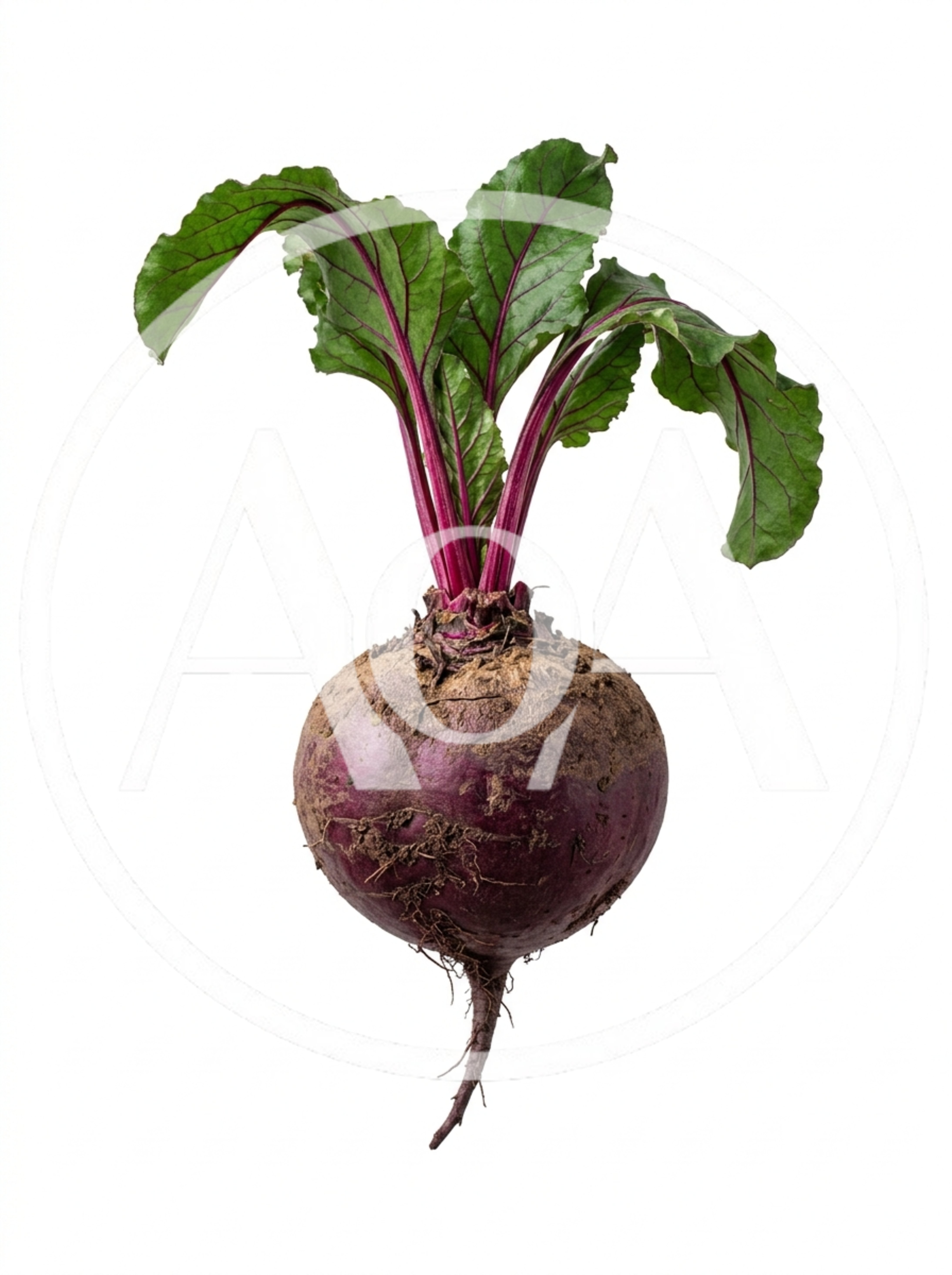Fresh Whole Beetroot With Green Leaves Isolated