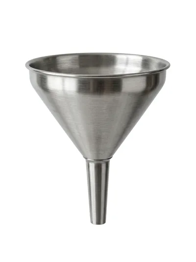 Stainless Steel Kitchen Funnel Isolated On White