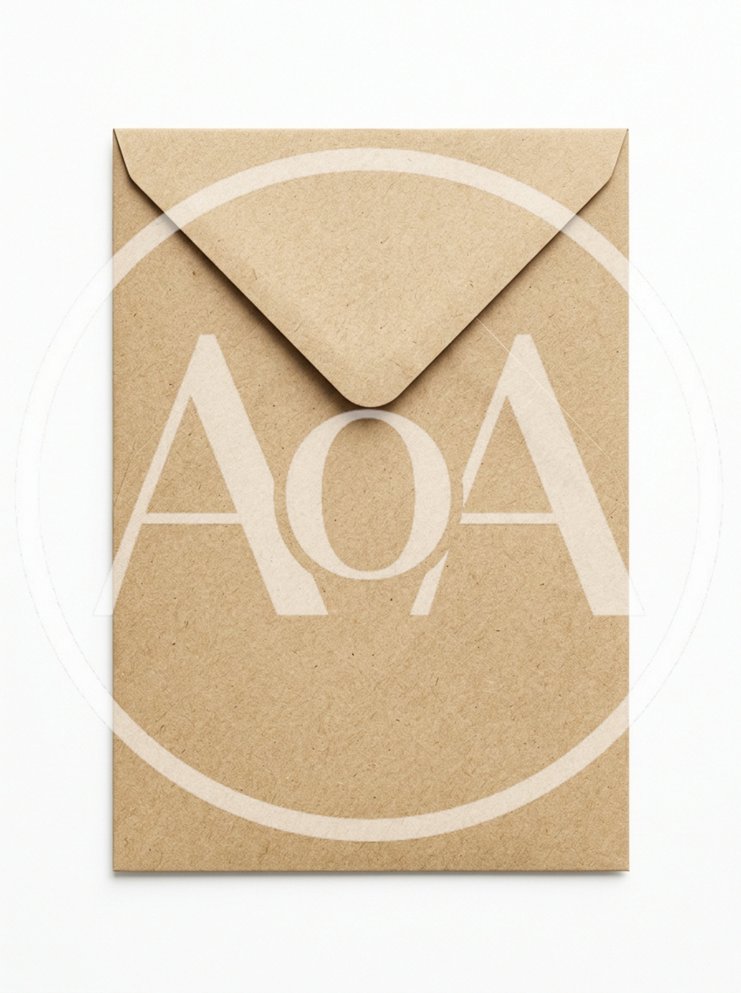 Brown Kraft Paper Envelope On White Background