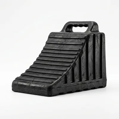 Black Rubber Wheel Chock For Vehicle Safety