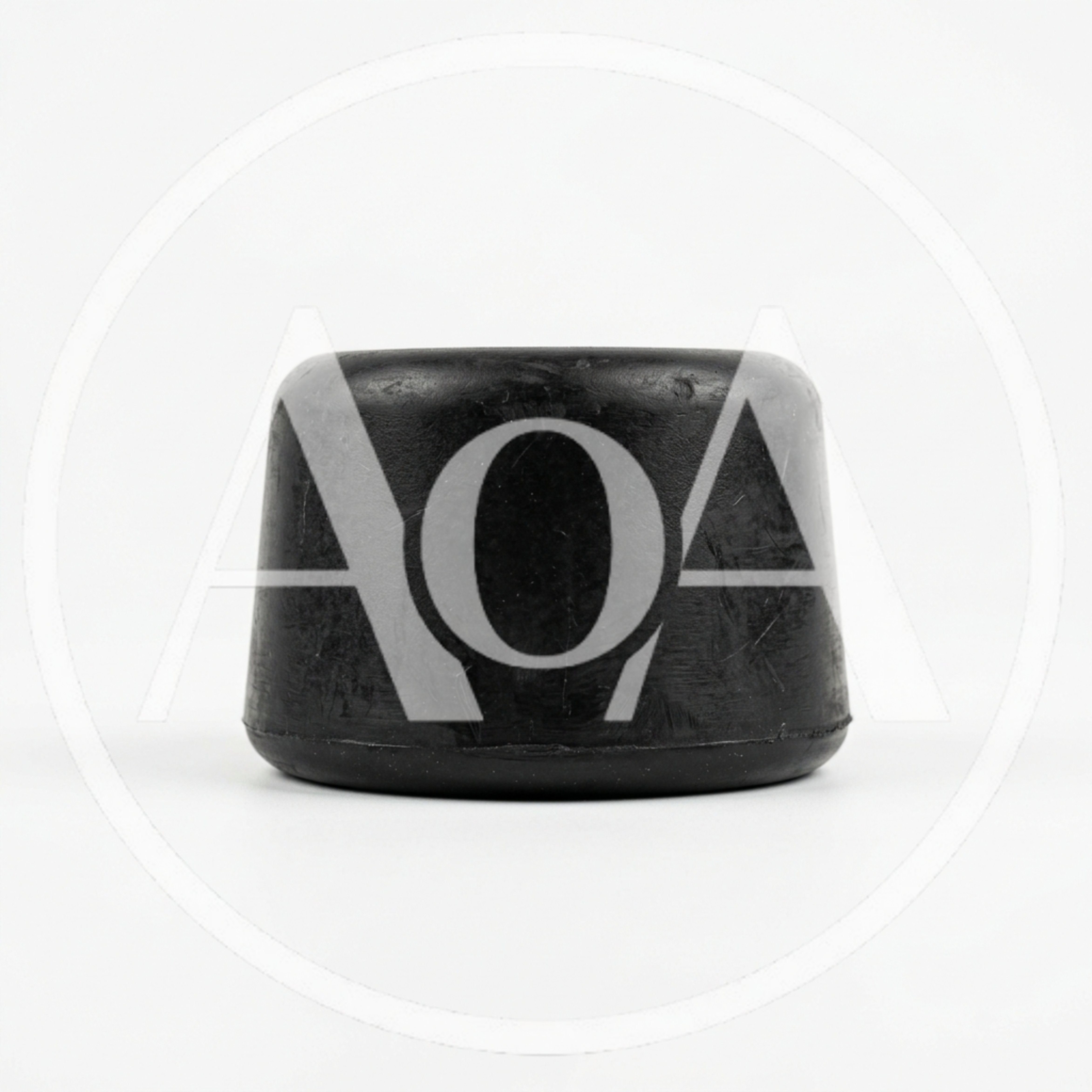 Black Rubber Bumper Stopper Isolated On White Background