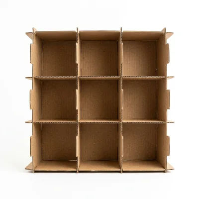Empty Cardboard Box Divider Grid