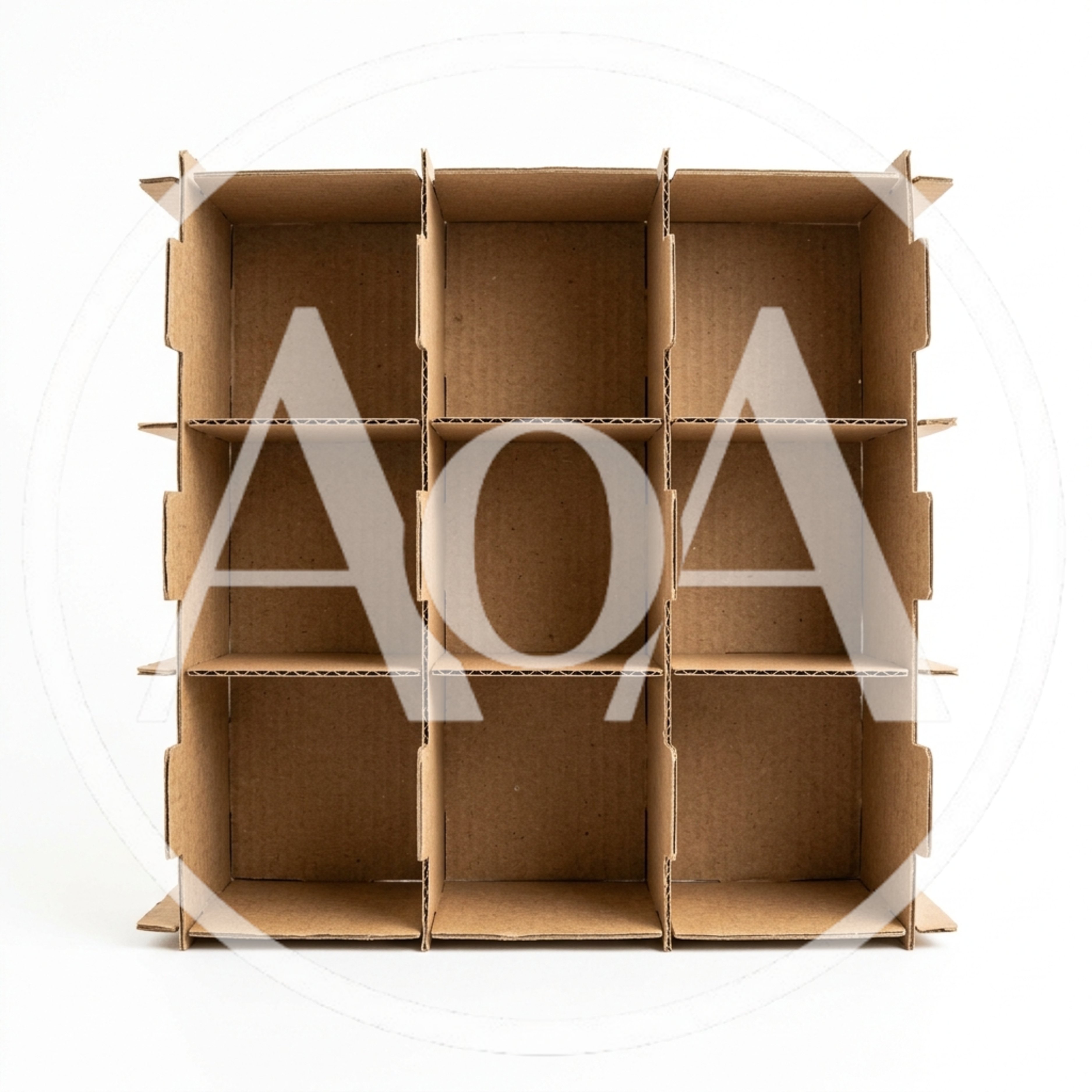 Empty Cardboard Box Divider Grid
