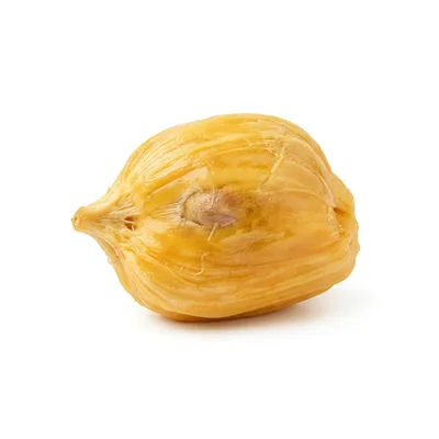 Single Ripe Jackfruit Bulb Isolated on White Background