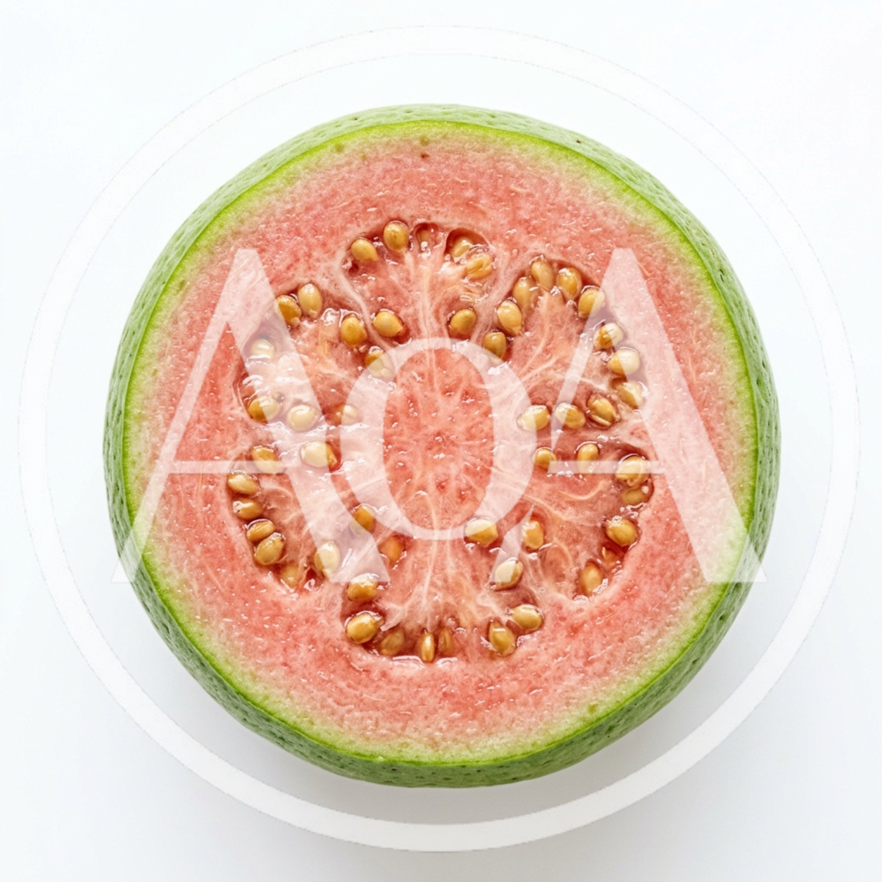 Cross Section Of A Fresh Pink Guava Fruit