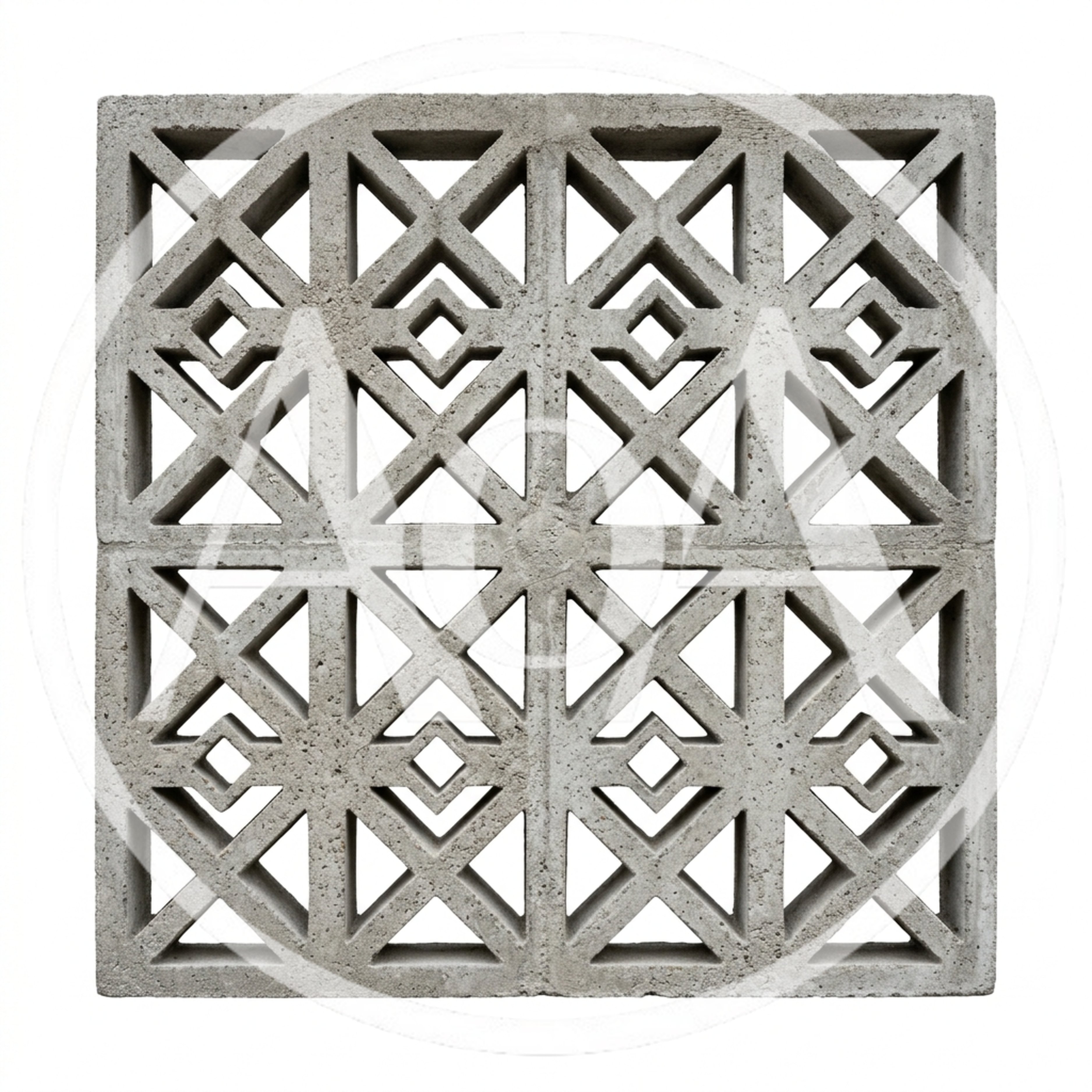 Decorative Concrete Breeze Block With Geometric Pattern