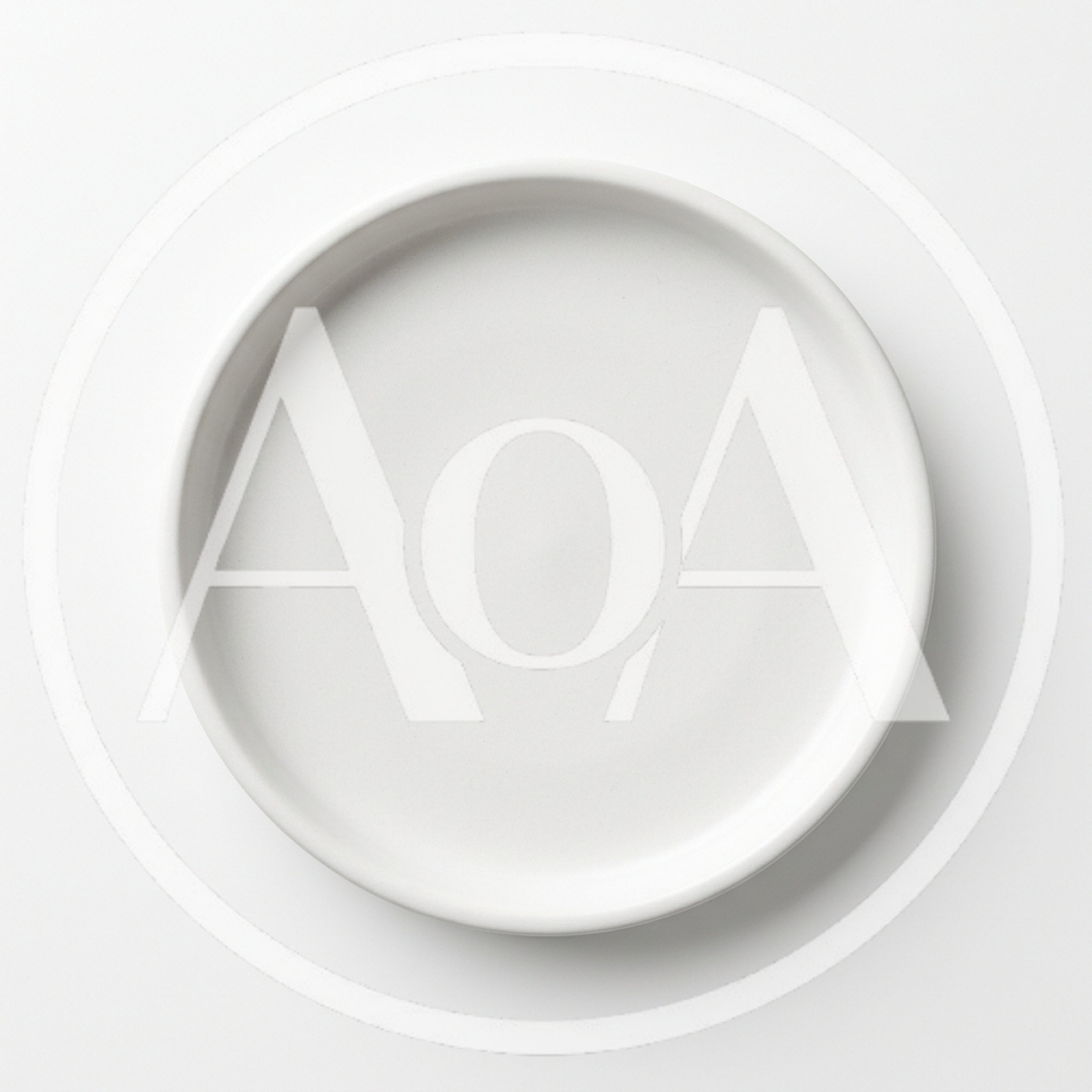 Minimalist White Ceramic Plate On White Background