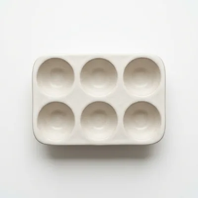 Ceramic Muffin Pan With Six Empty Cups