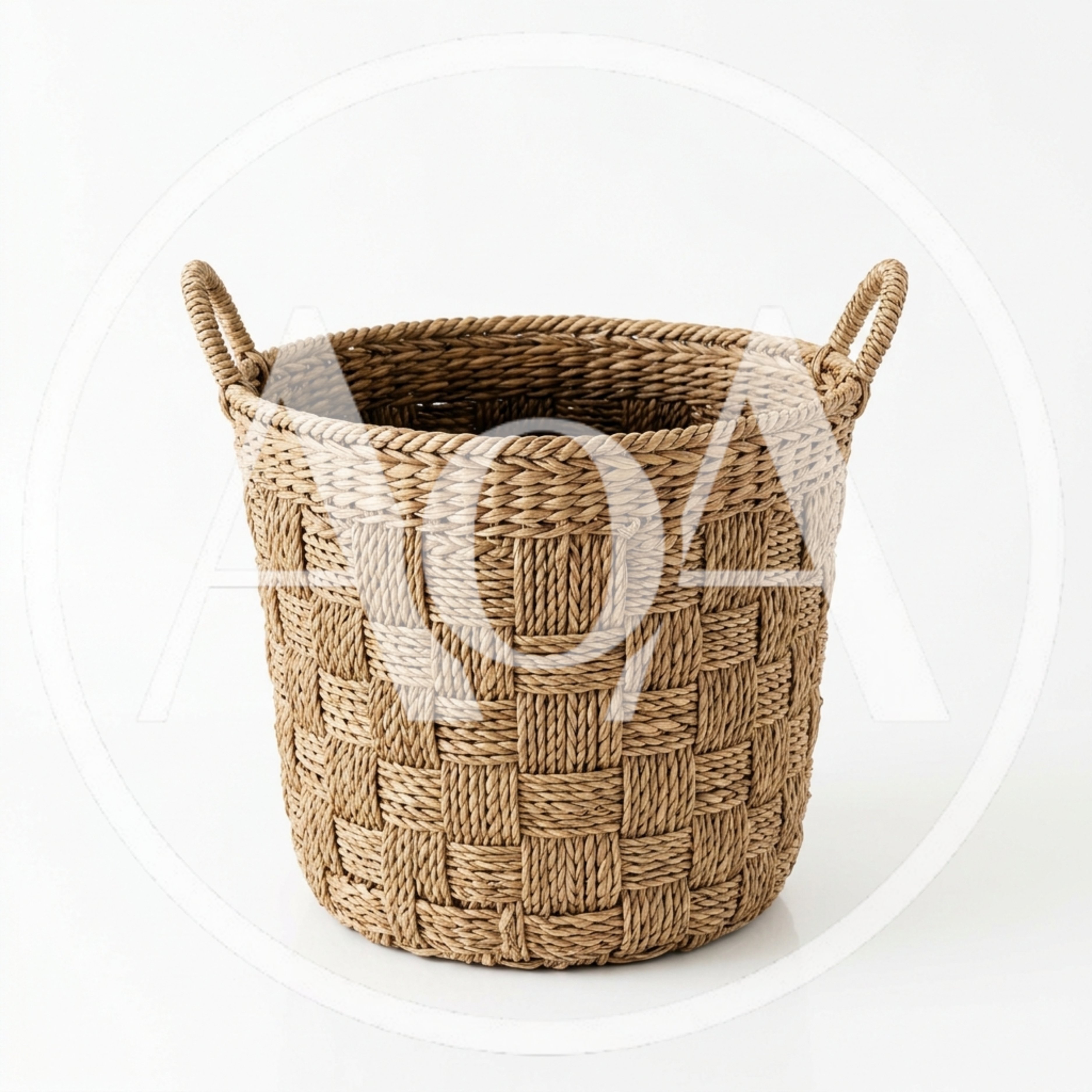 Woven Seagrass Storage Basket With Handles
